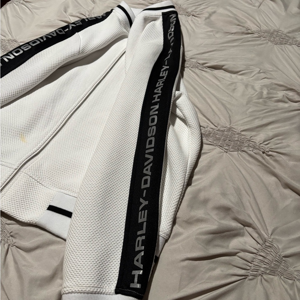 Harley-Davidson White Jacket with Black Stripes ladies XXL outerwear - Picture 4 of 6